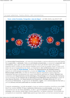 Haz clic para ver un artculo sobre lo que se saba del coronavirus en el mes de marzo